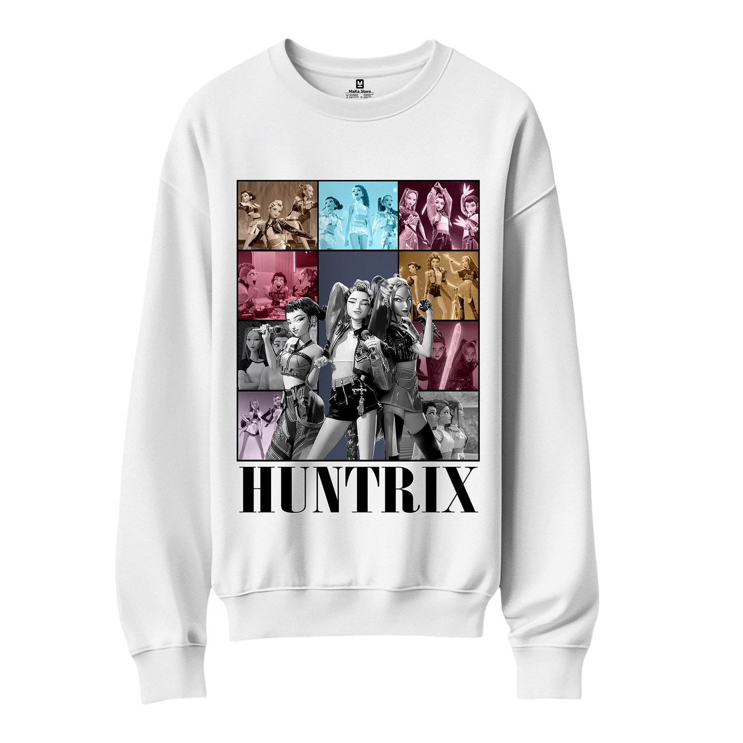 Polera Guerreras K-Pop Collage Gris (Demon Hunters - Huntrix)