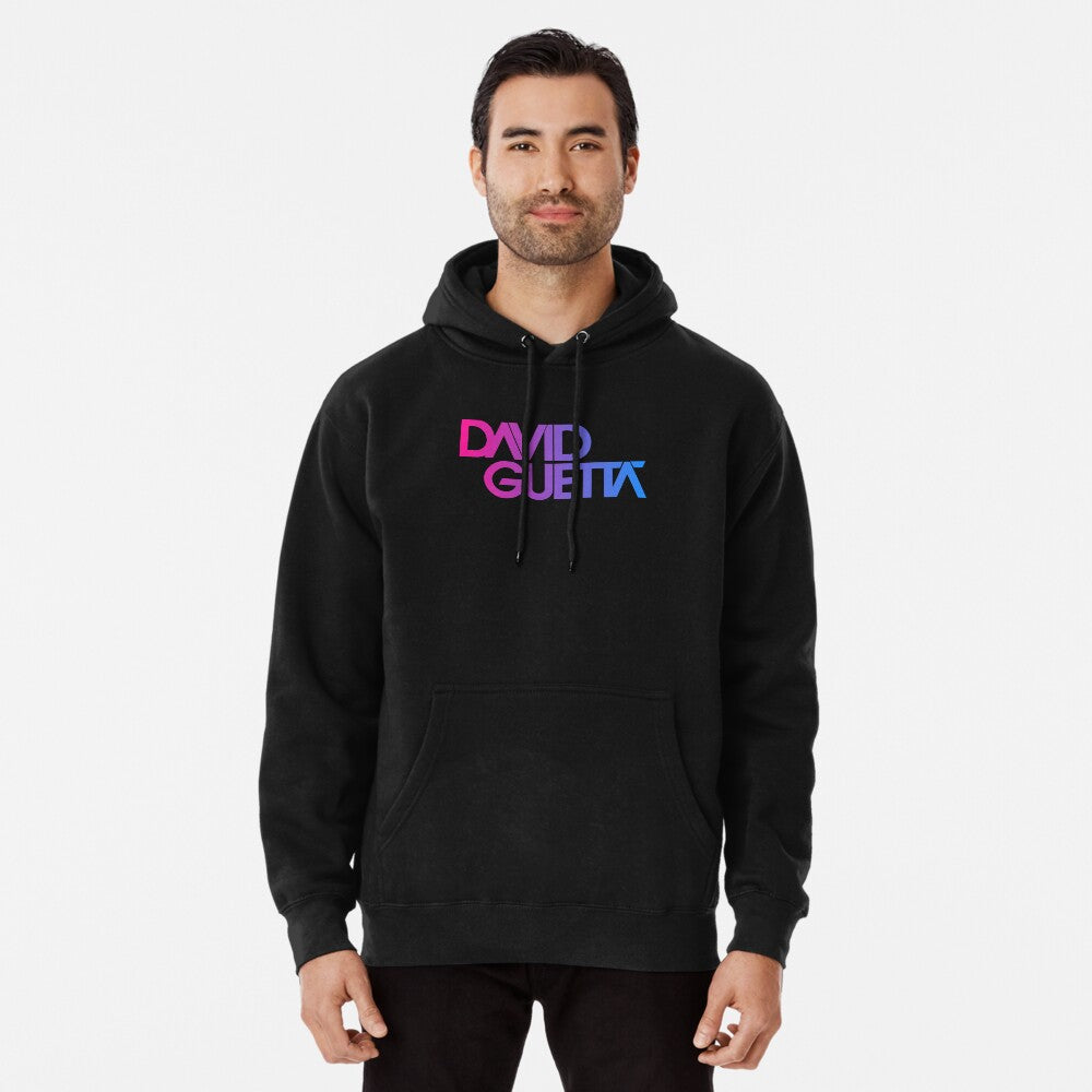 Hoodie negro Letras David Guetta