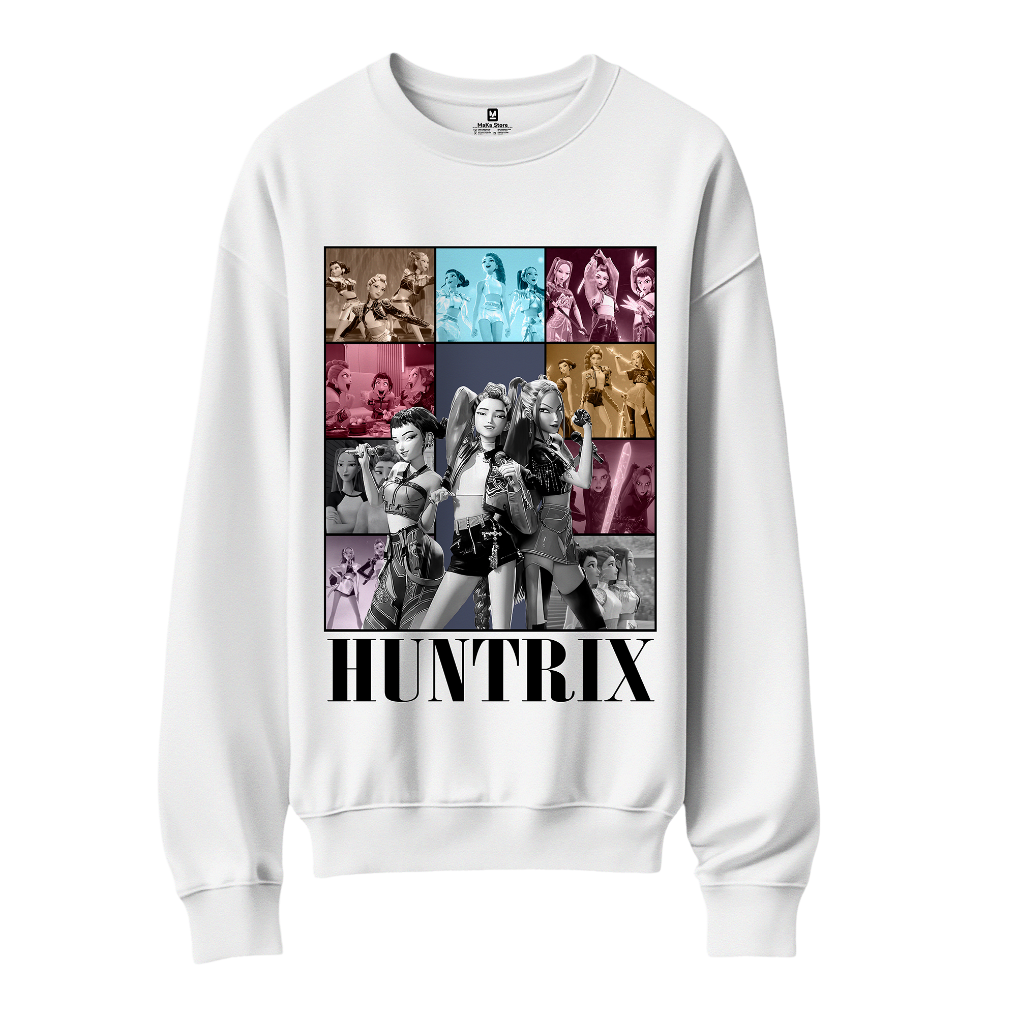 Polera Guerreras K-Pop Collage Gris (Demon Hunters - Huntrix)