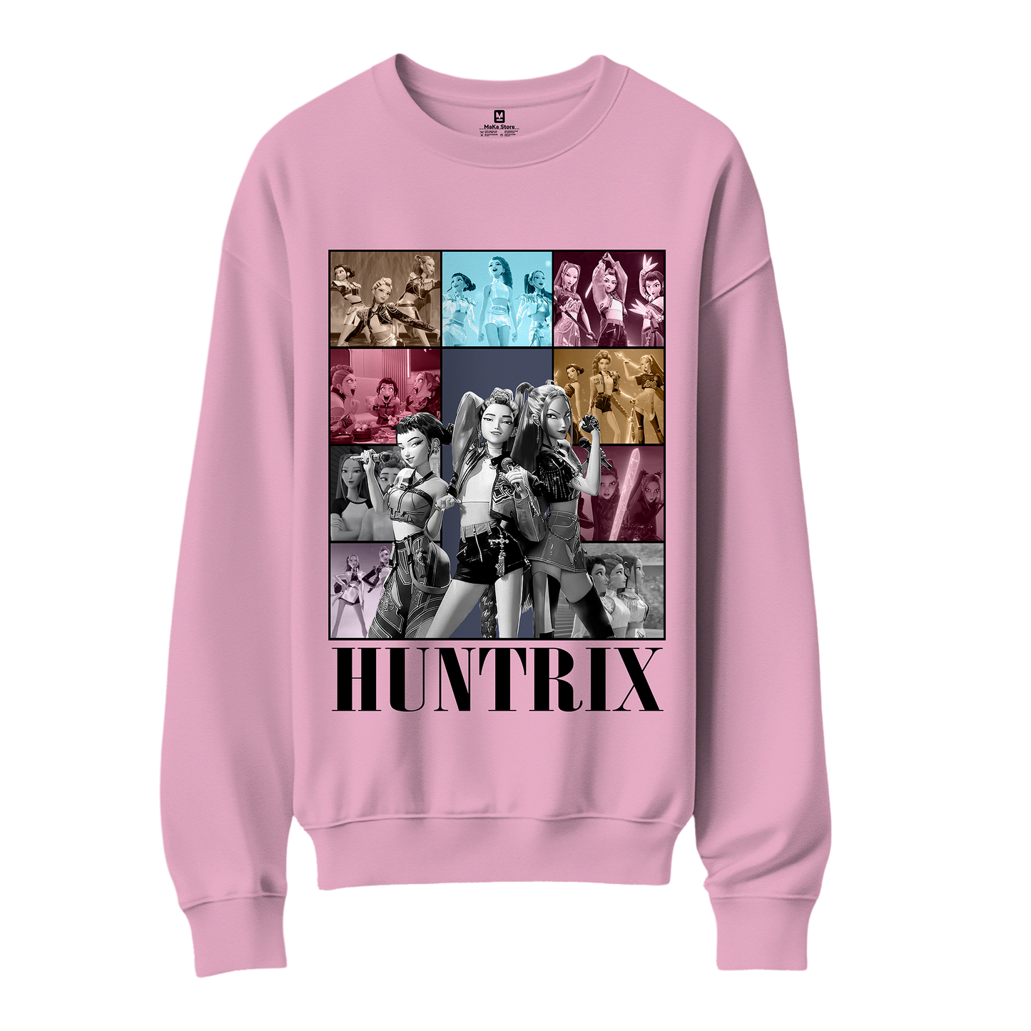 Polera Guerreras K-Pop Collage Gris (Demon Hunters - Huntrix)
