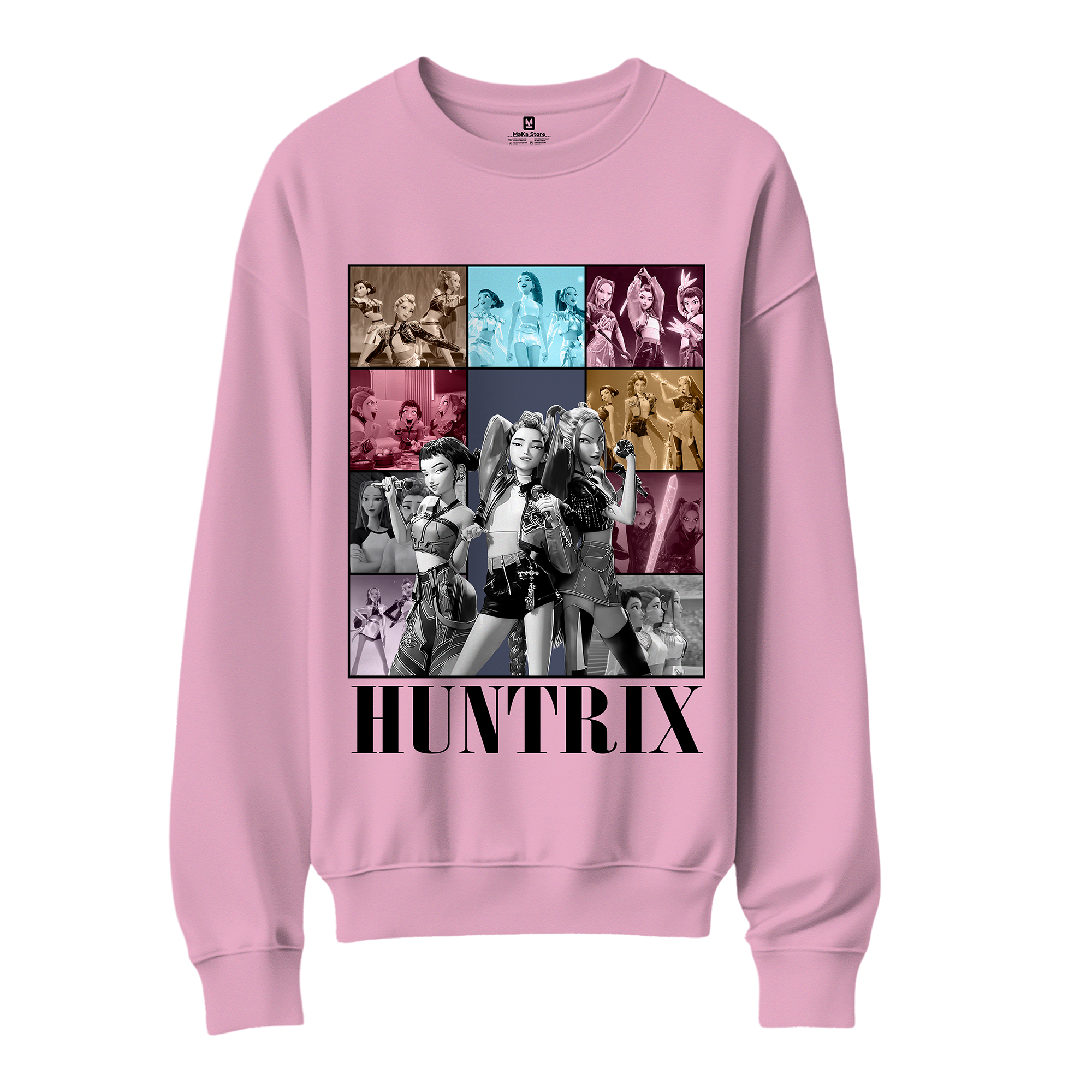 Polera Guerreras K-Pop Collage Gris (Demon Hunters - Huntrix)