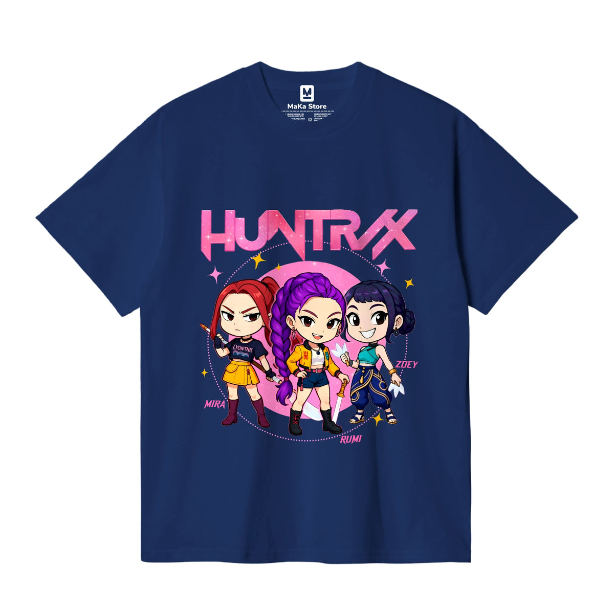Polo Mini Guerreras K-Pop (Demon Hunters - Huntrix) — Azul Oscuro