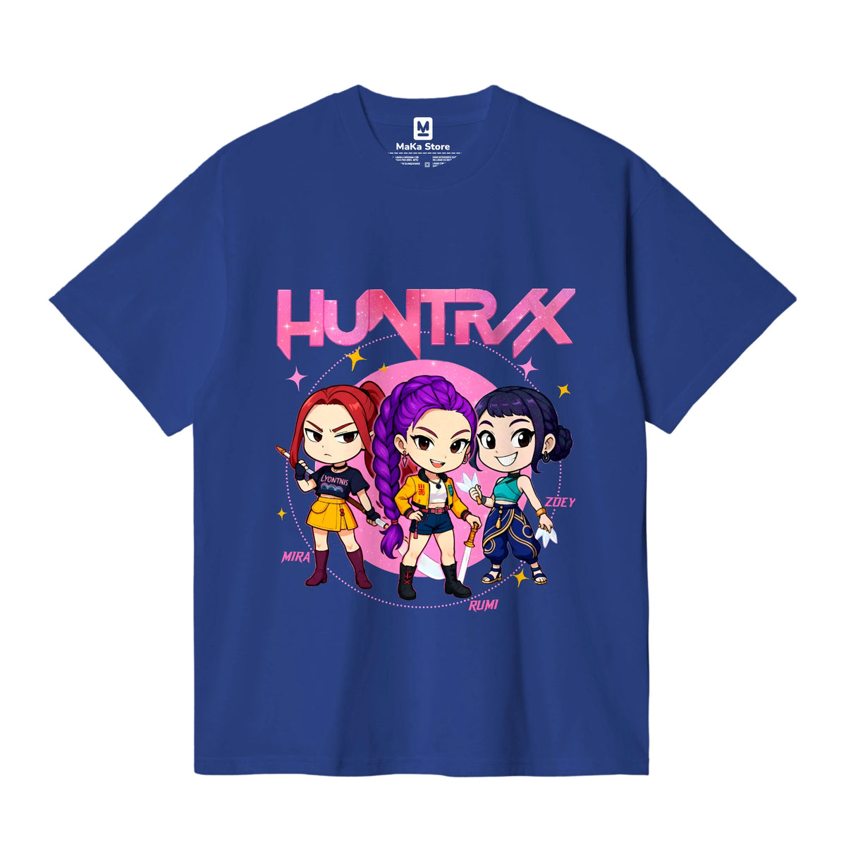 Polo Mini Guerreras K-Pop (Demon Hunters - Huntrix) — Azul Royal