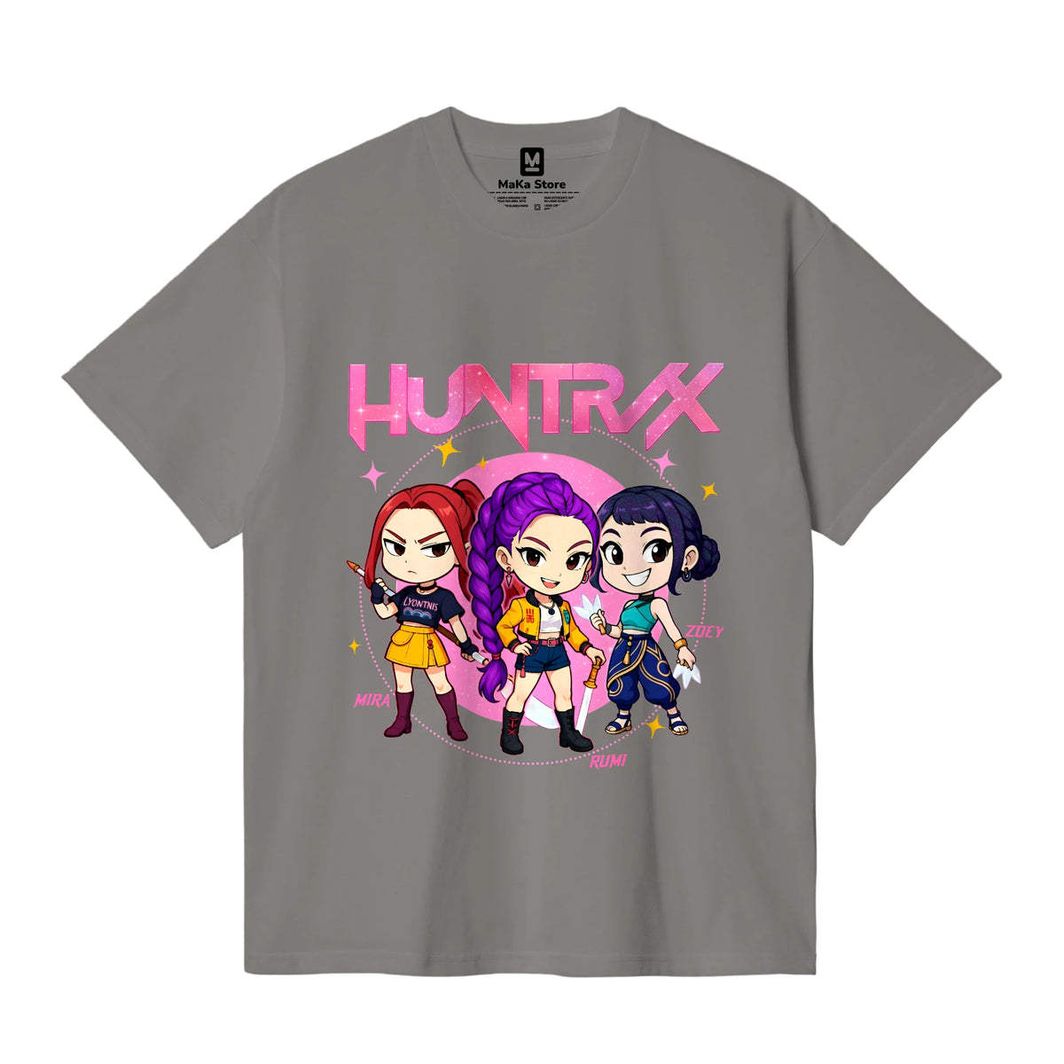 Polo Mini Guerreras K-Pop (Demon Hunters - Huntrix) — Gris Claro