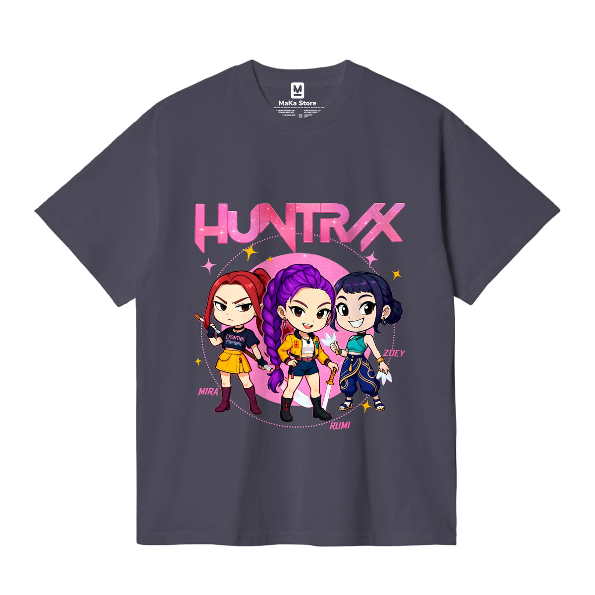 Polo Mini Guerreras K-Pop (Demon Hunters - Huntrix) — Gris Oscuro