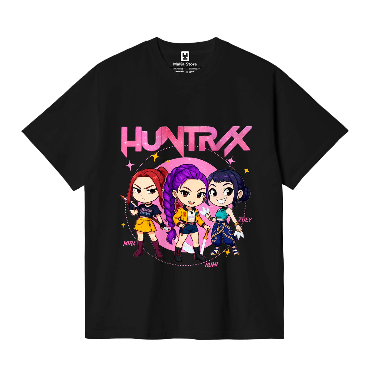 Polo Mini Guerreras K-Pop (Demon Hunters - Huntrix) — Negro