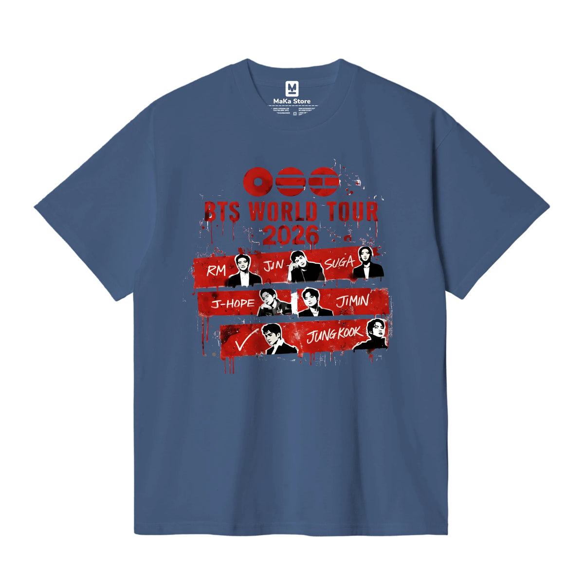 Polo Arirang BTS - Modelo 2 — Azul Acero